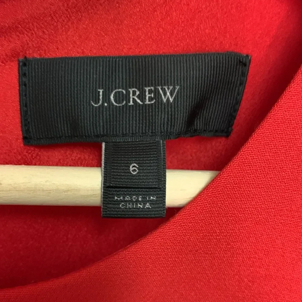 J. Crew Women's Red Scalloped Grommet Detail Sleeveless Short Dress Size 6